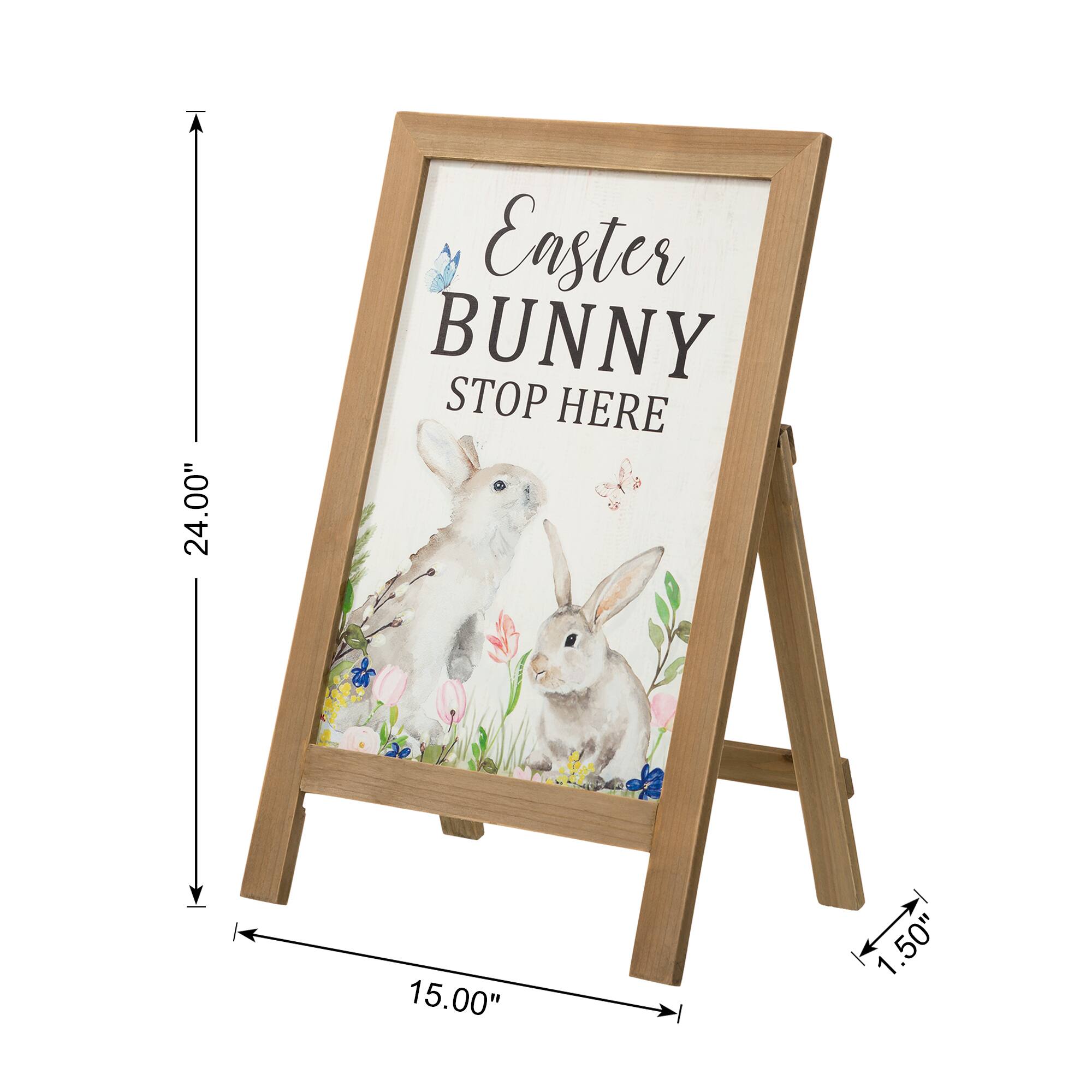 Glitzhome® 24" Easter Wooden Porch Sign